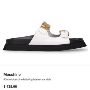 Moschino lettering leather sandals